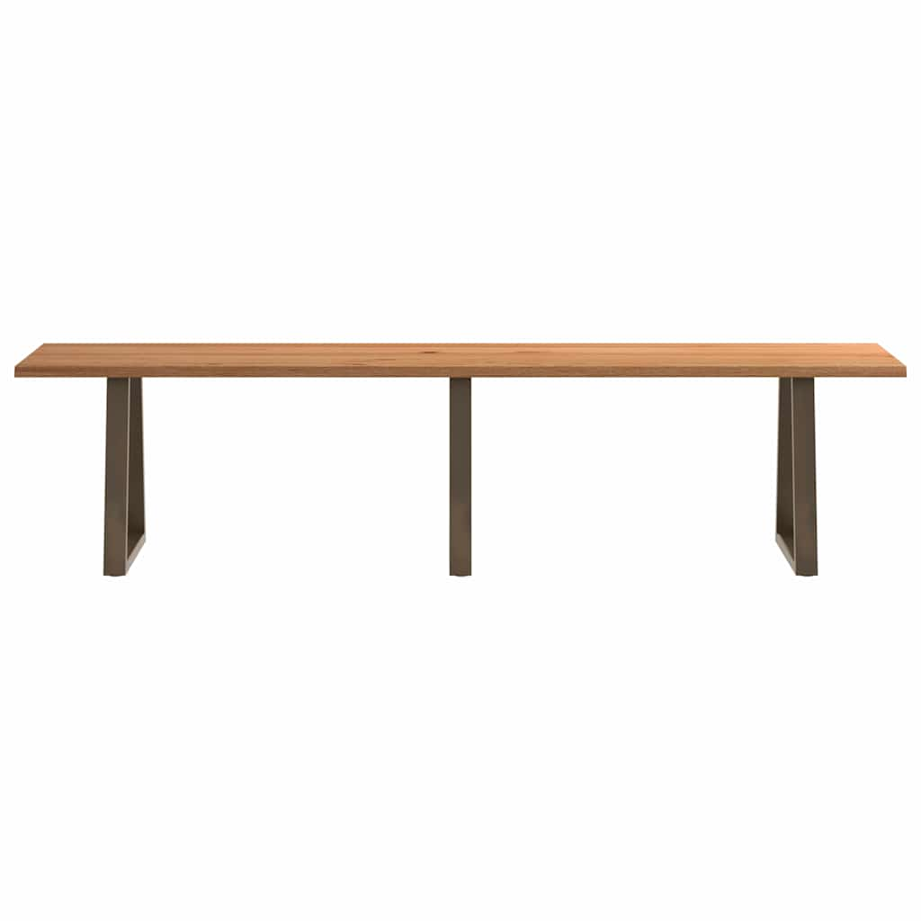 Table à manger avec bord naturel 320x80x74 cm bois massif chêne