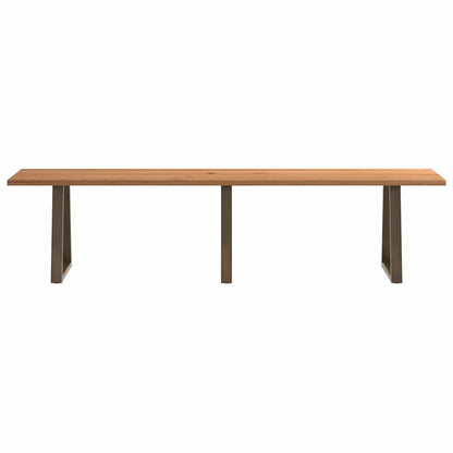 Table à manger avec bord naturel 320x80x74 cm bois massif chêne