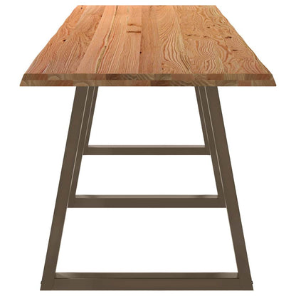 Table à manger avec bord naturel 320x80x74 cm bois massif chêne