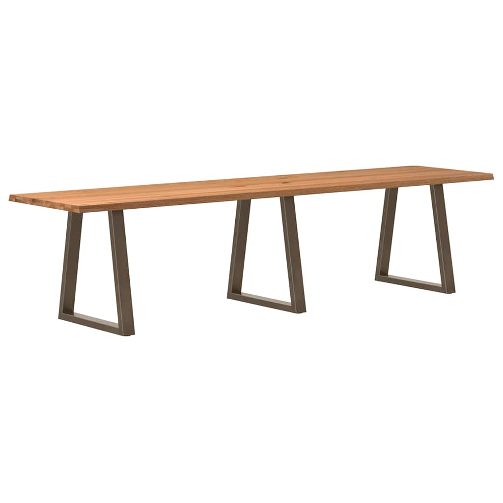 Table à manger avec bord naturel 320x80x74 cm bois massif chêne