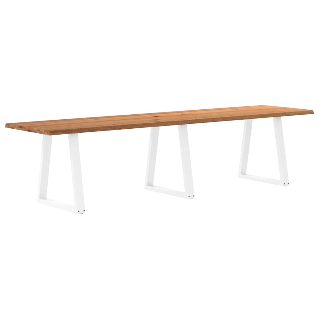 Table à manger avec bord naturel 320x80x74 cm bois massif chêne