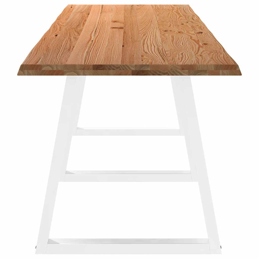 Table à manger avec bord naturel 320x80x74 cm bois massif chêne