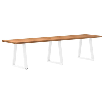 Table à manger avec bord naturel 320x80x74 cm bois massif chêne