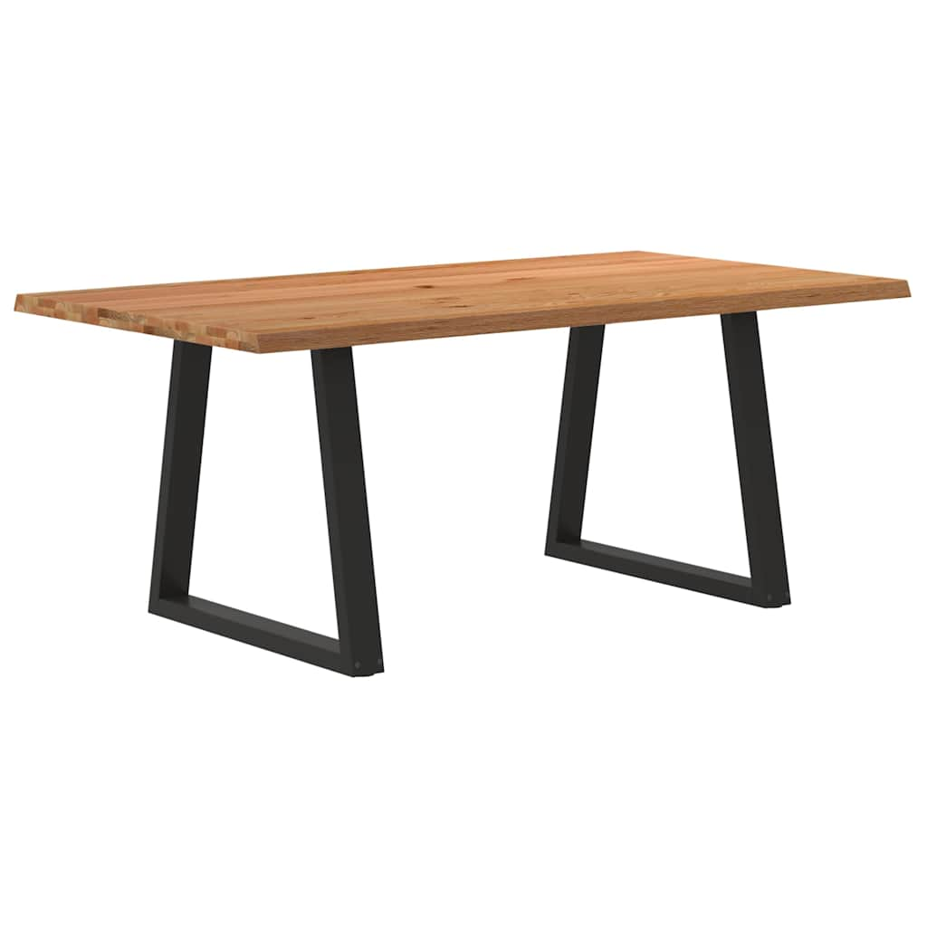 Table à manger avec bord naturel 180x100x74cm bois massif chêne