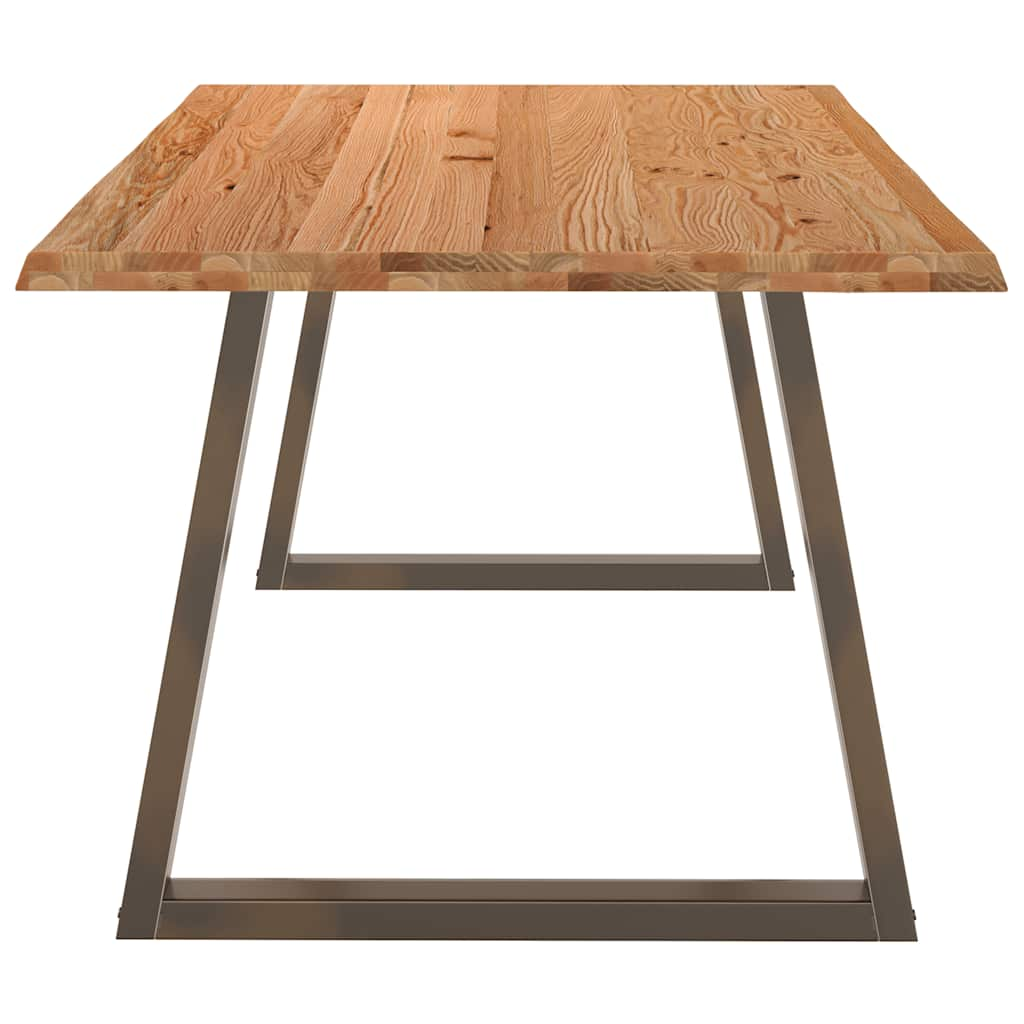 Table à manger avec bord naturel 180x100x74cm bois massif chêne