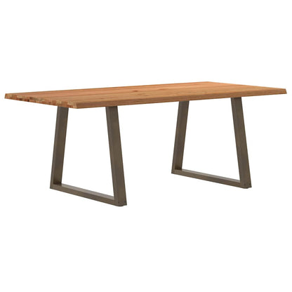 Table à manger avec bord naturel 200x100x74cm bois massif chêne