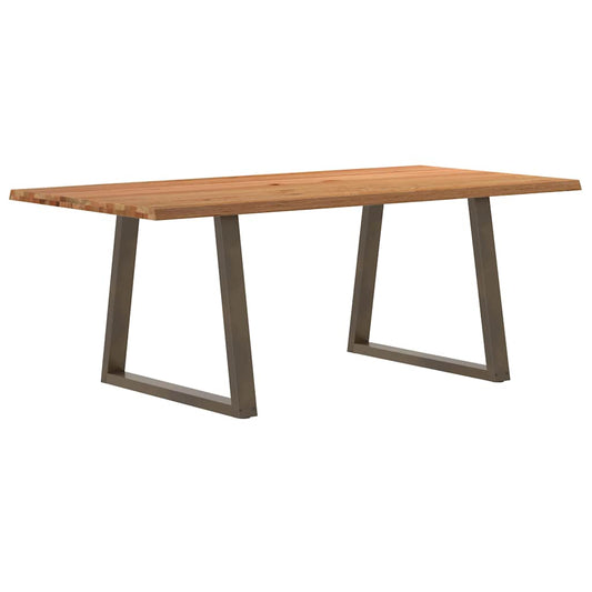 Table à manger avec bord naturel 200x100x74cm bois massif chêne