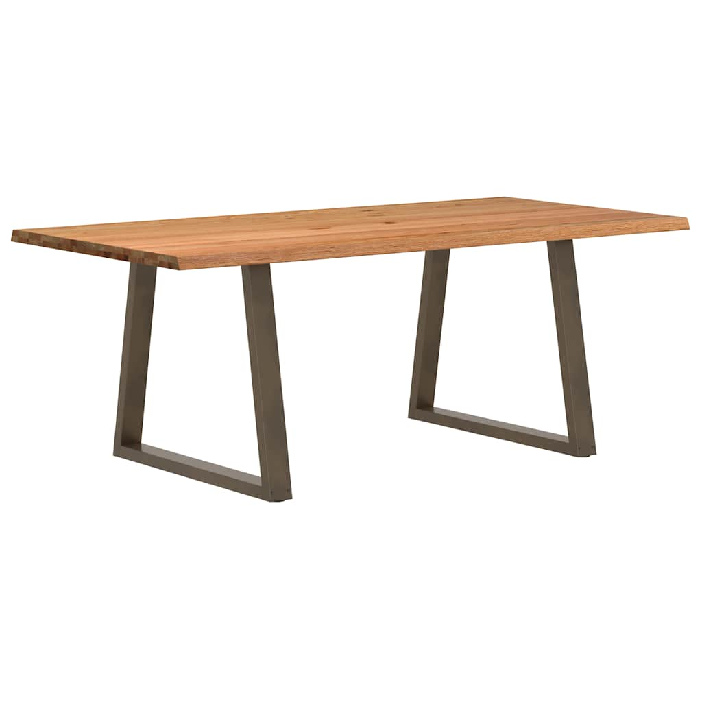 Table à manger avec bord naturel 200x100x74cm bois massif chêne