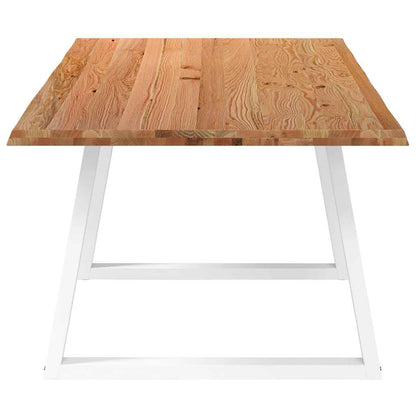 Table à manger avec bord naturel 220x100x74cm bois massif chêne