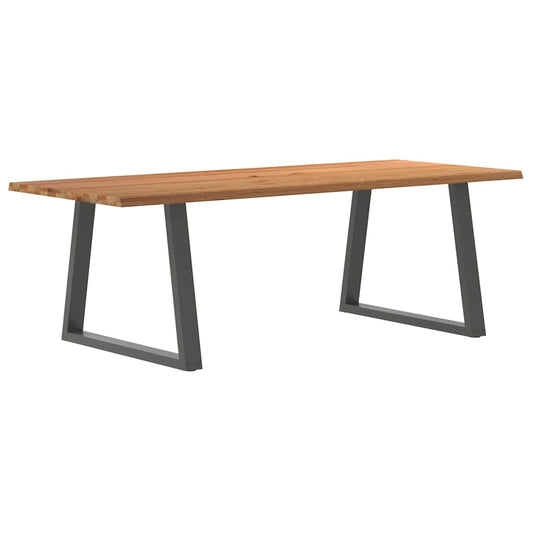 Table à manger avec bord naturel 240x100x74cm bois massif chêne