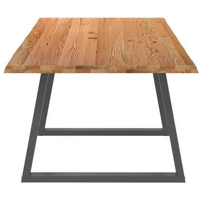 Table à manger avec bord naturel 240x100x74cm bois massif chêne