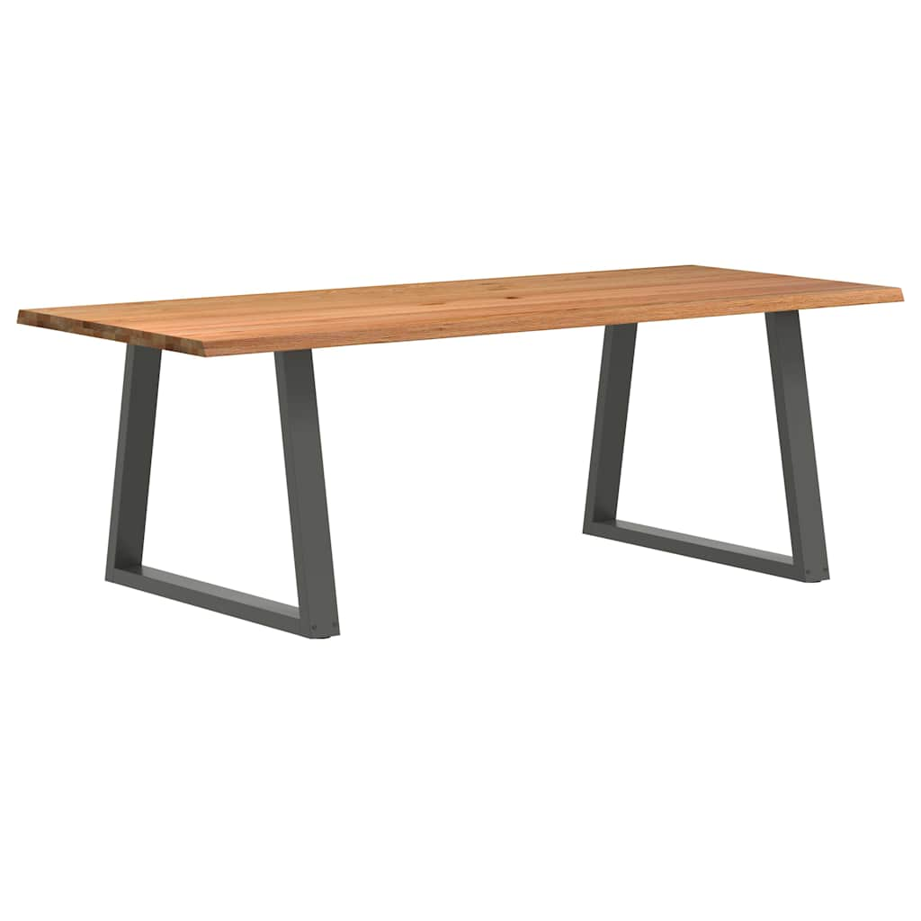 Table à manger avec bord naturel 240x100x74cm bois massif chêne