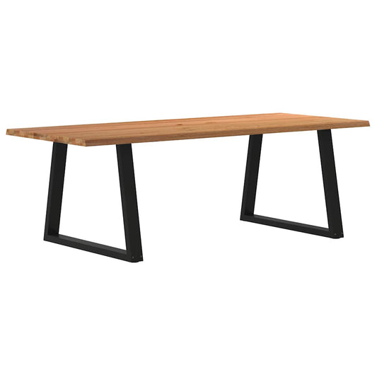 Table à manger avec bord naturel 240x100x74cm bois massif chêne