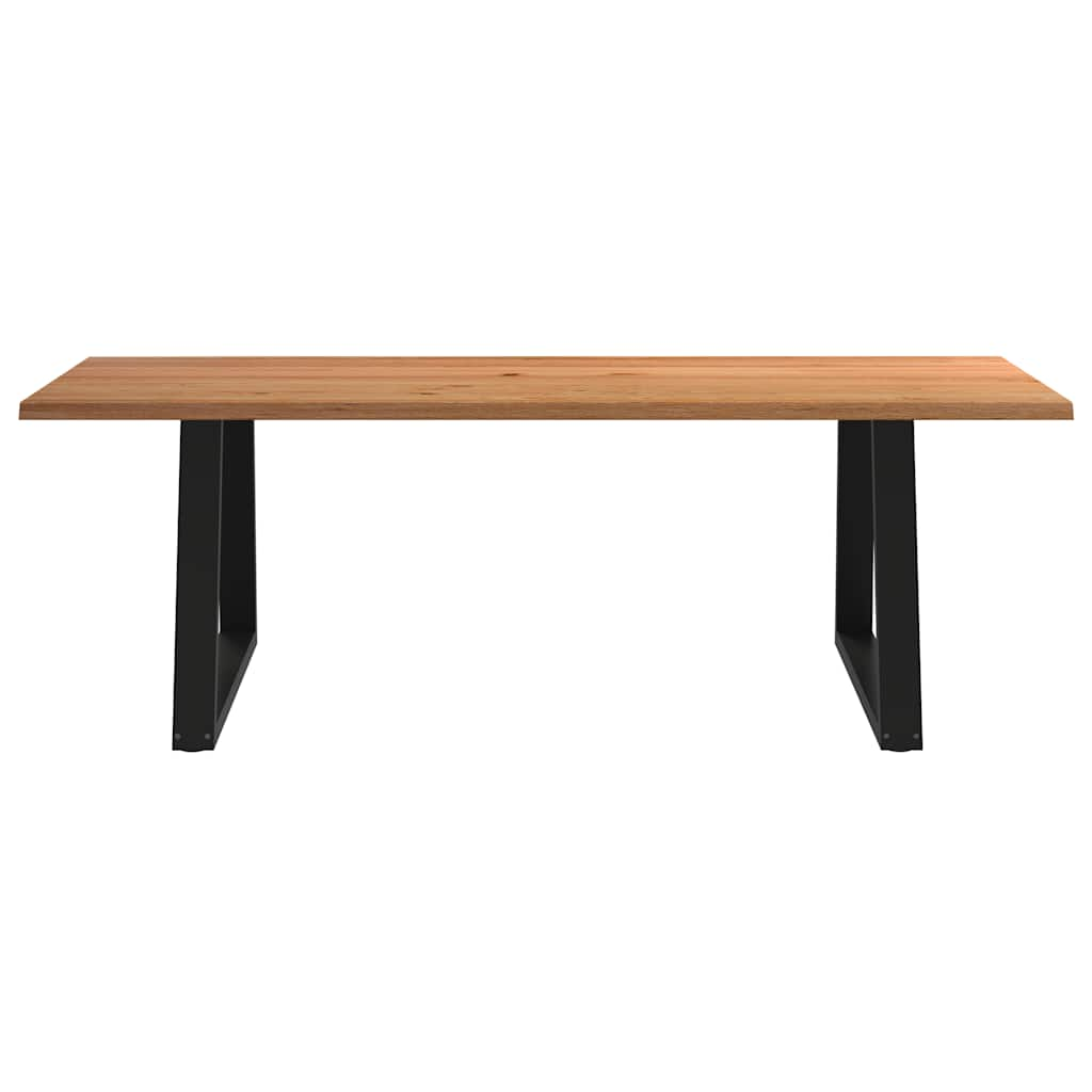 Table à manger avec bord naturel 240x100x74cm bois massif chêne