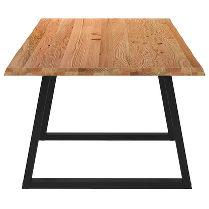 Table à manger avec bord naturel 240x100x74cm bois massif chêne