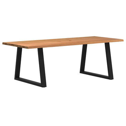 Table à manger avec bord naturel 240x100x74cm bois massif chêne