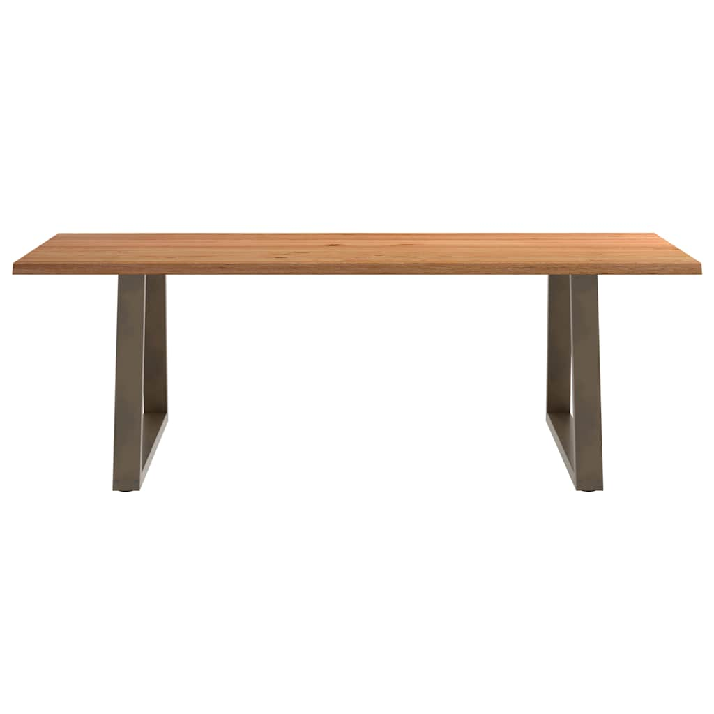 Table à manger avec bord naturel 240x100x74cm bois massif chêne