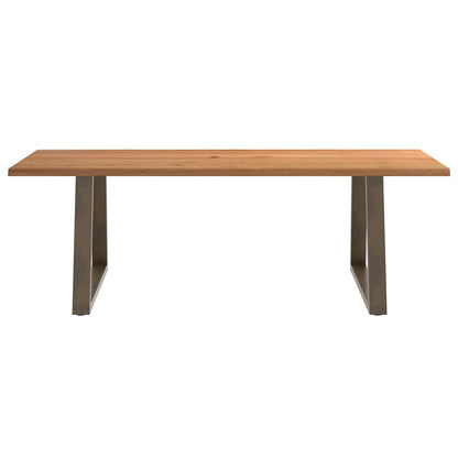 Table à manger avec bord naturel 240x100x74cm bois massif chêne