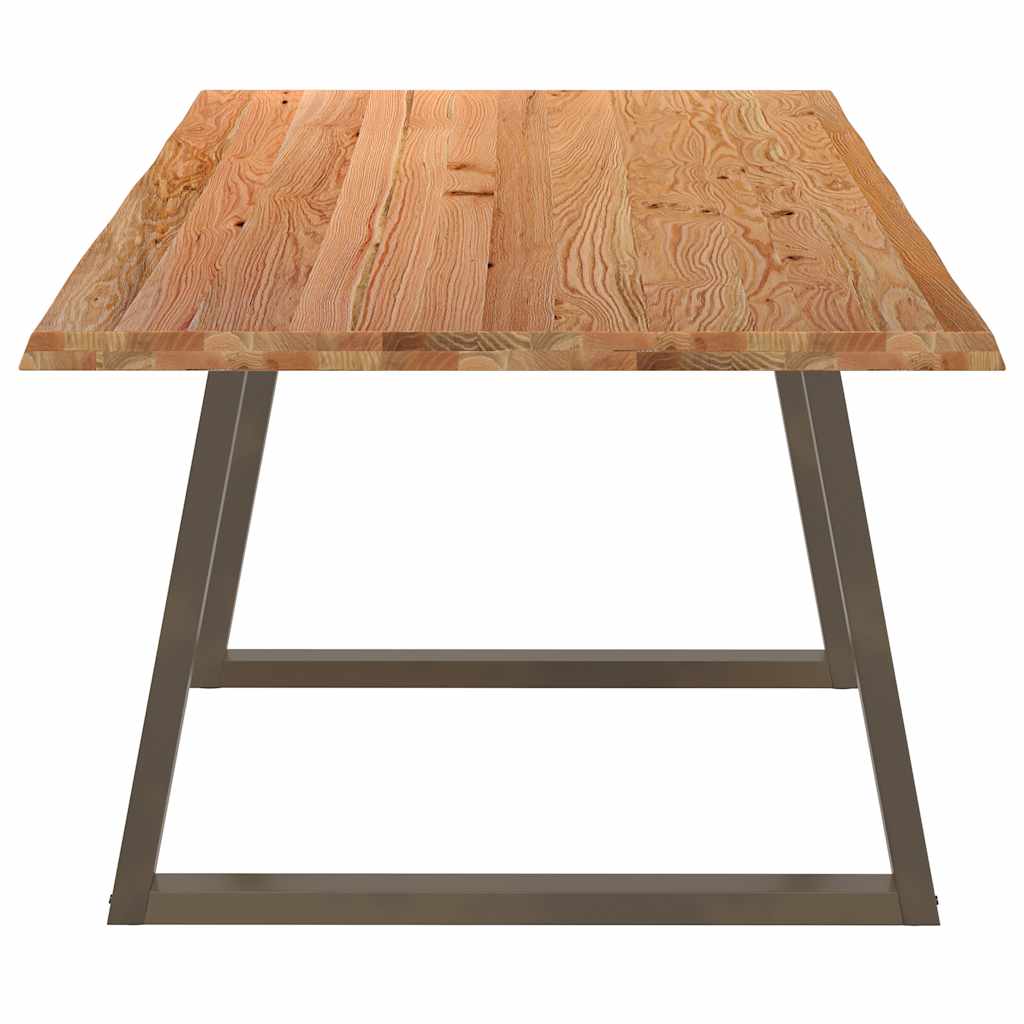 Table à manger avec bord naturel 240x100x74cm bois massif chêne