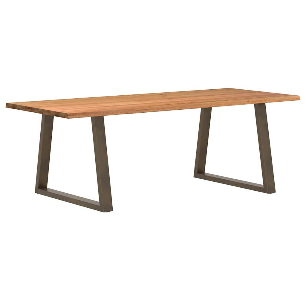 Table à manger avec bord naturel 240x100x74cm bois massif chêne