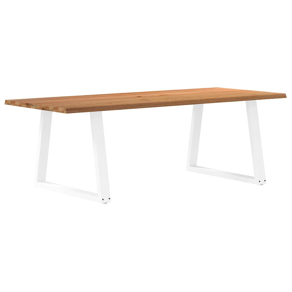 Table à manger avec bord naturel 240x100x74cm bois massif chêne