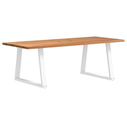 Table à manger avec bord naturel 240x100x74cm bois massif chêne