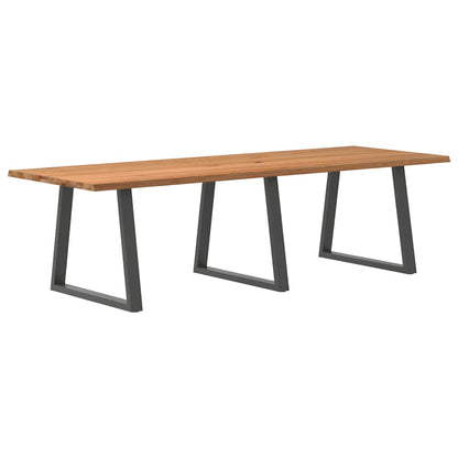 Table à manger avec bord naturel 280x100x74cm bois massif chêne