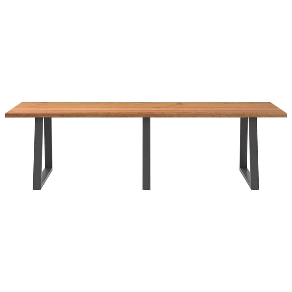 Table à manger avec bord naturel 280x100x74cm bois massif chêne