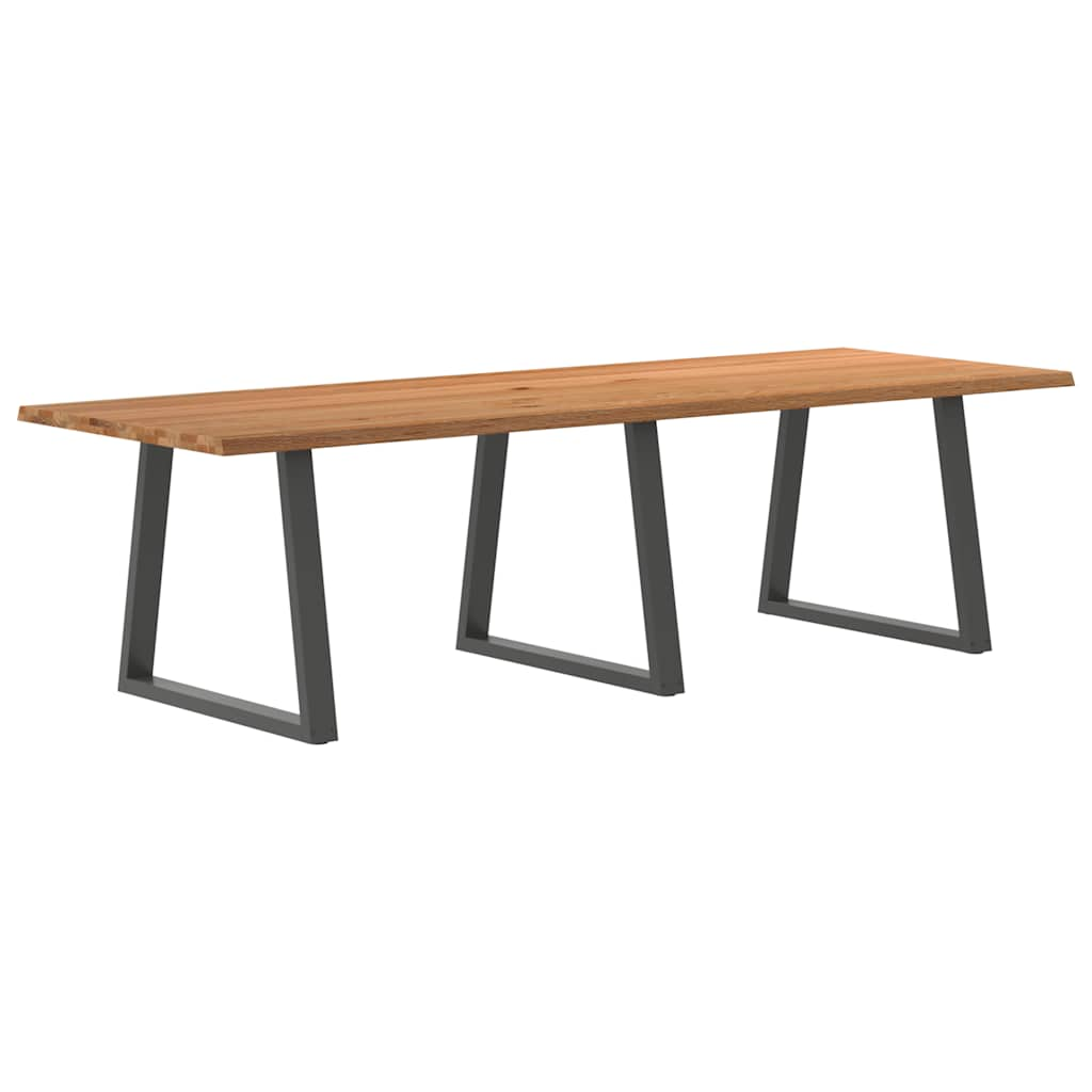 Table à manger avec bord naturel 280x100x74cm bois massif chêne