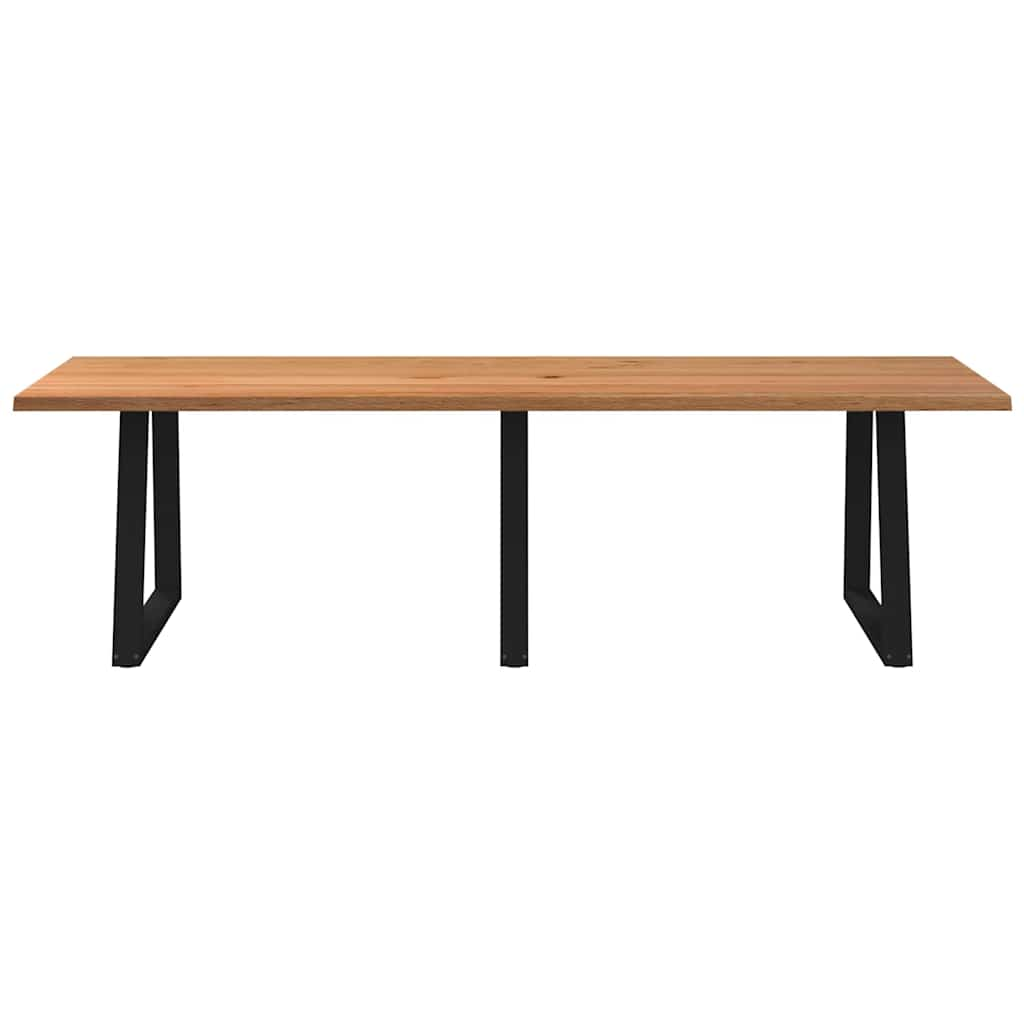 Table à manger avec bord naturel 280x100x74cm bois massif chêne