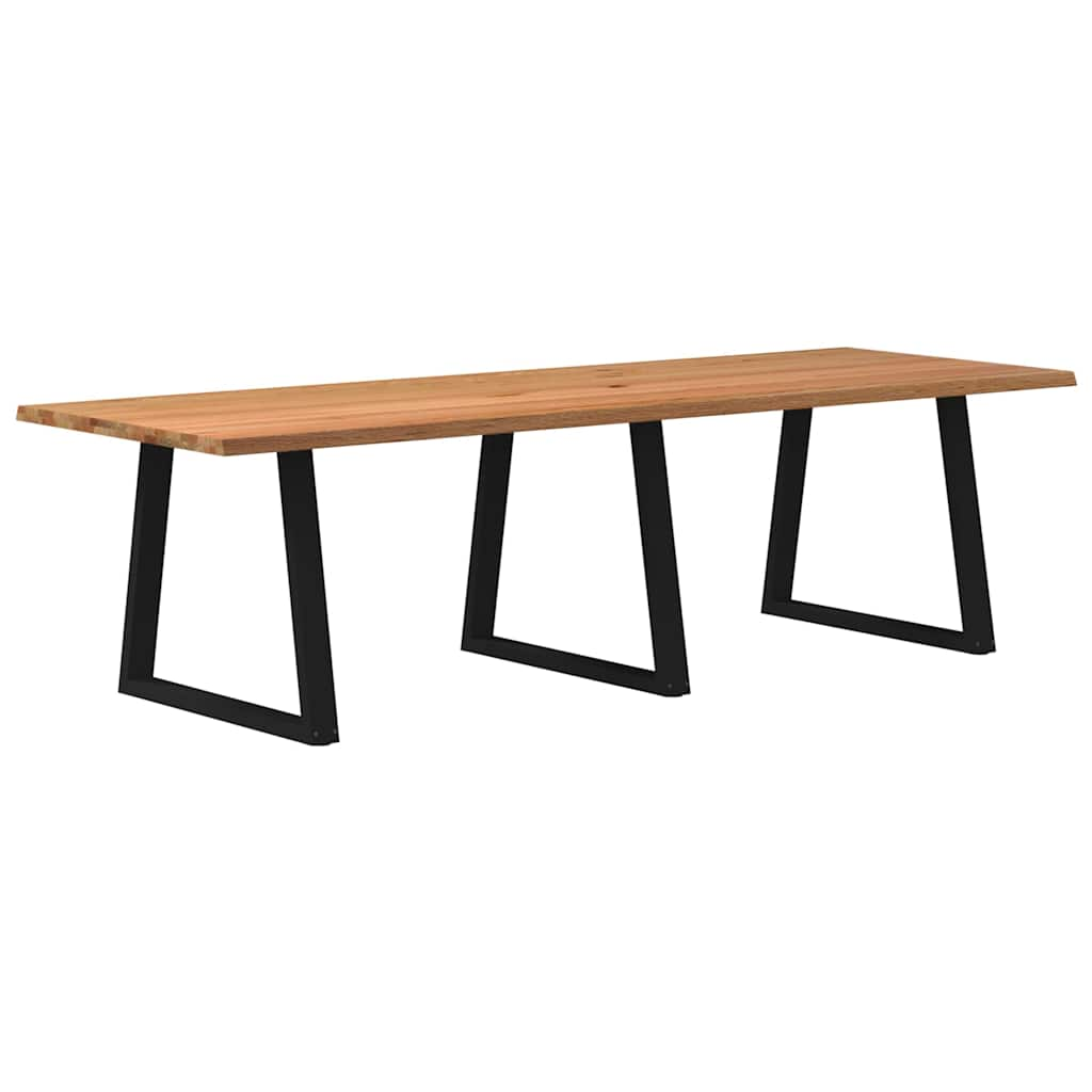 Table à manger avec bord naturel 280x100x74cm bois massif chêne