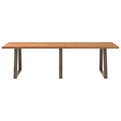 Table à manger avec bord naturel 280x100x74cm bois massif chêne