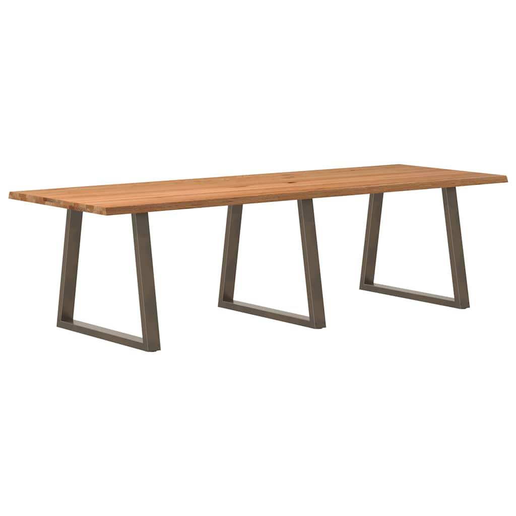 Table à manger avec bord naturel 280x100x74cm bois massif chêne