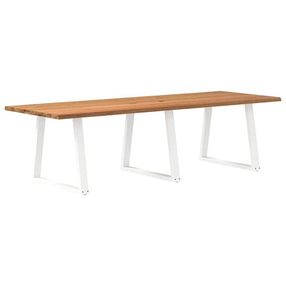 Table à manger avec bord naturel 280x100x74cm bois massif chêne