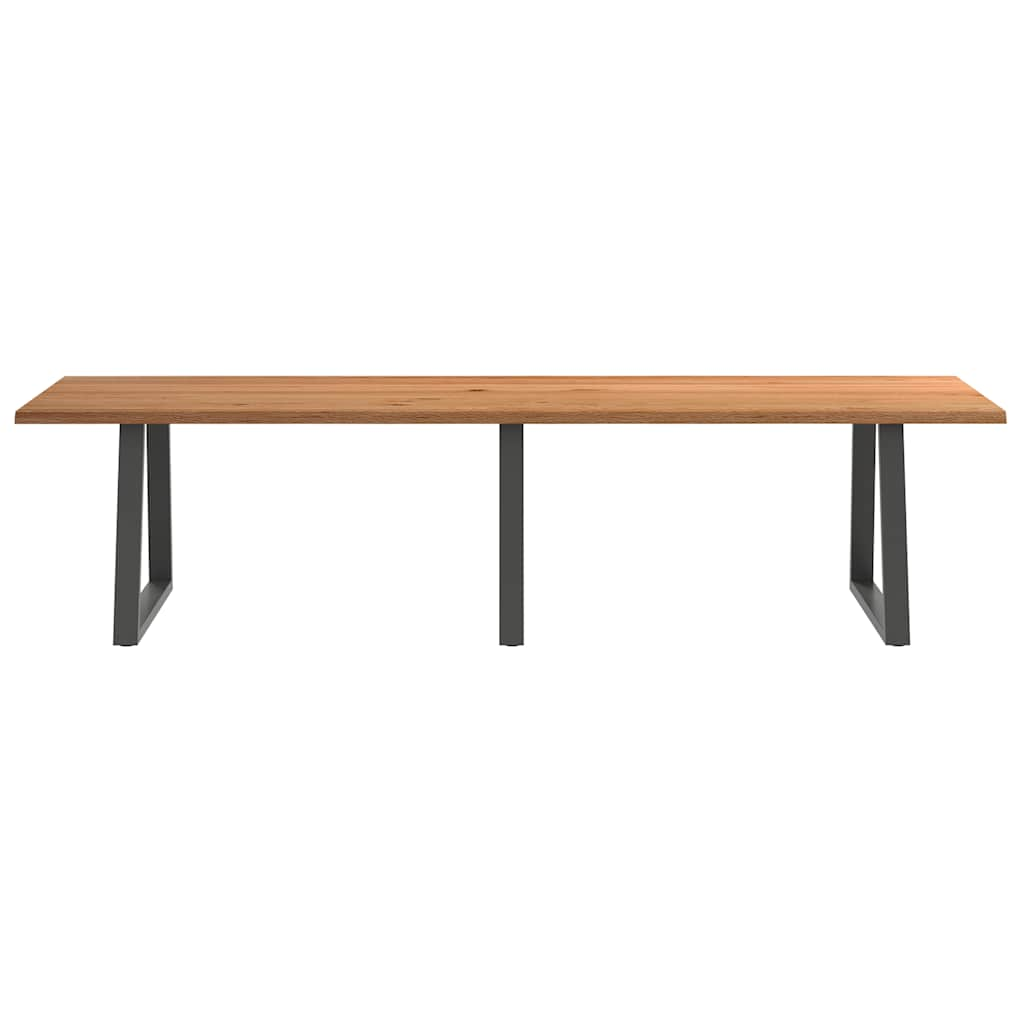 Table à manger avec bord naturel 320x100x74cm bois massif chêne