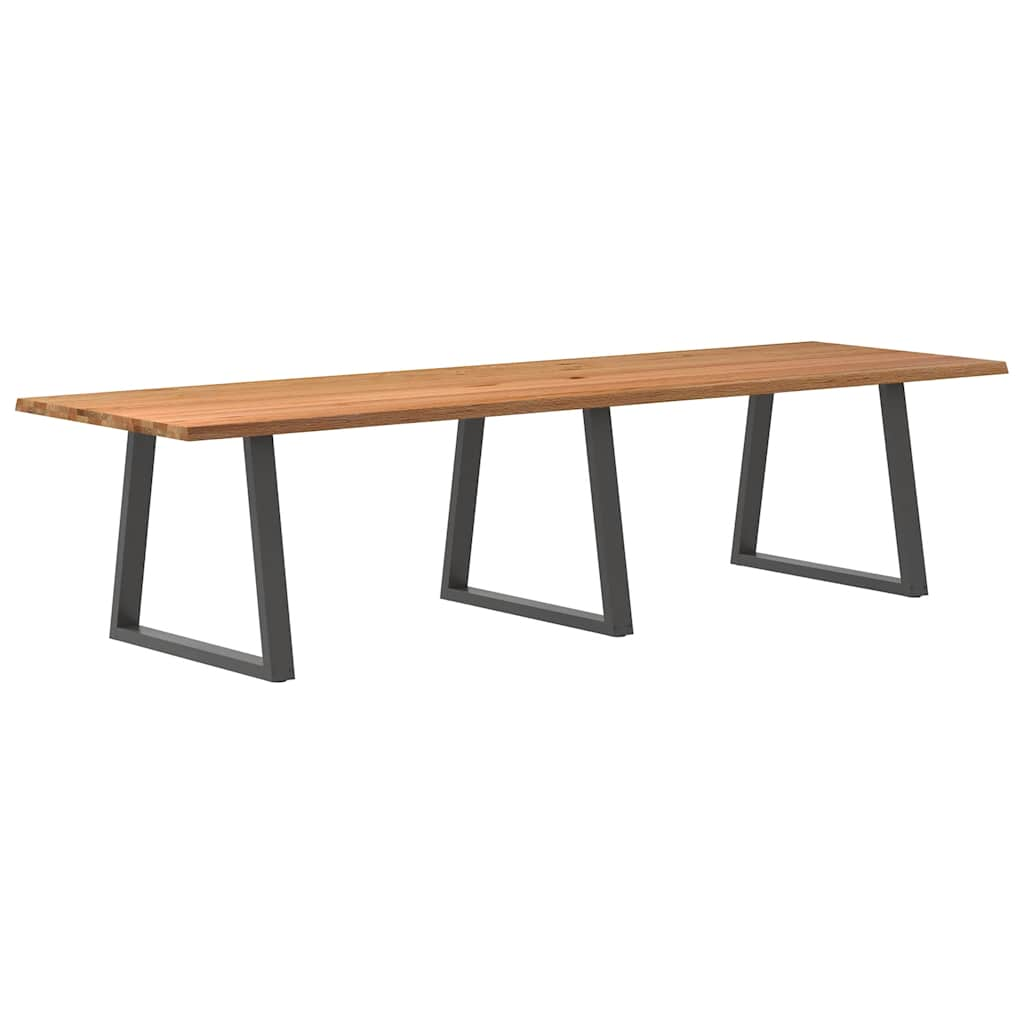 Table à manger avec bord naturel 320x100x74cm bois massif chêne