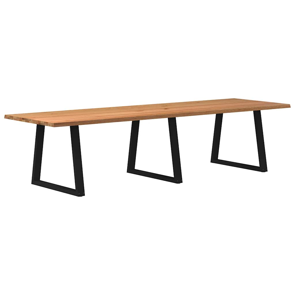 Table à manger avec bord naturel 320x100x74cm bois massif chêne