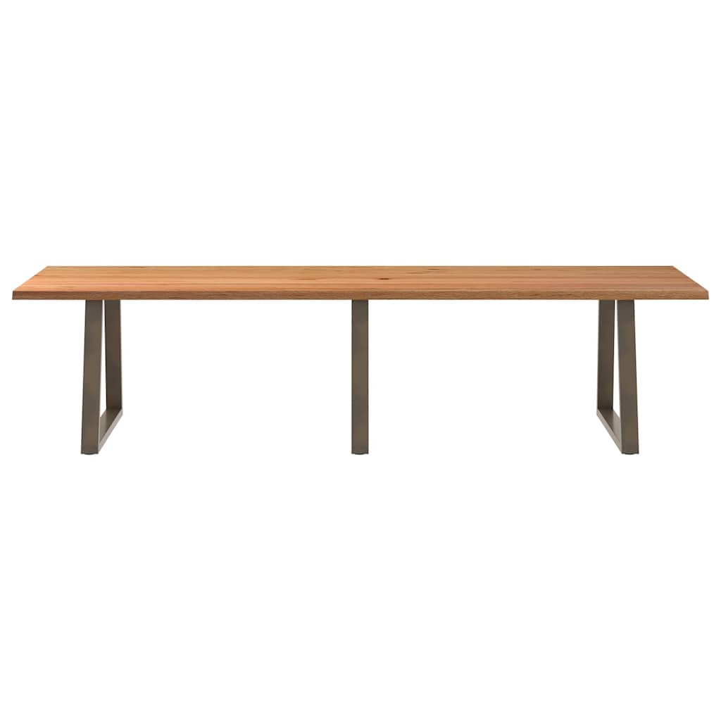 Table à manger avec bord naturel 320x100x74cm bois massif chêne