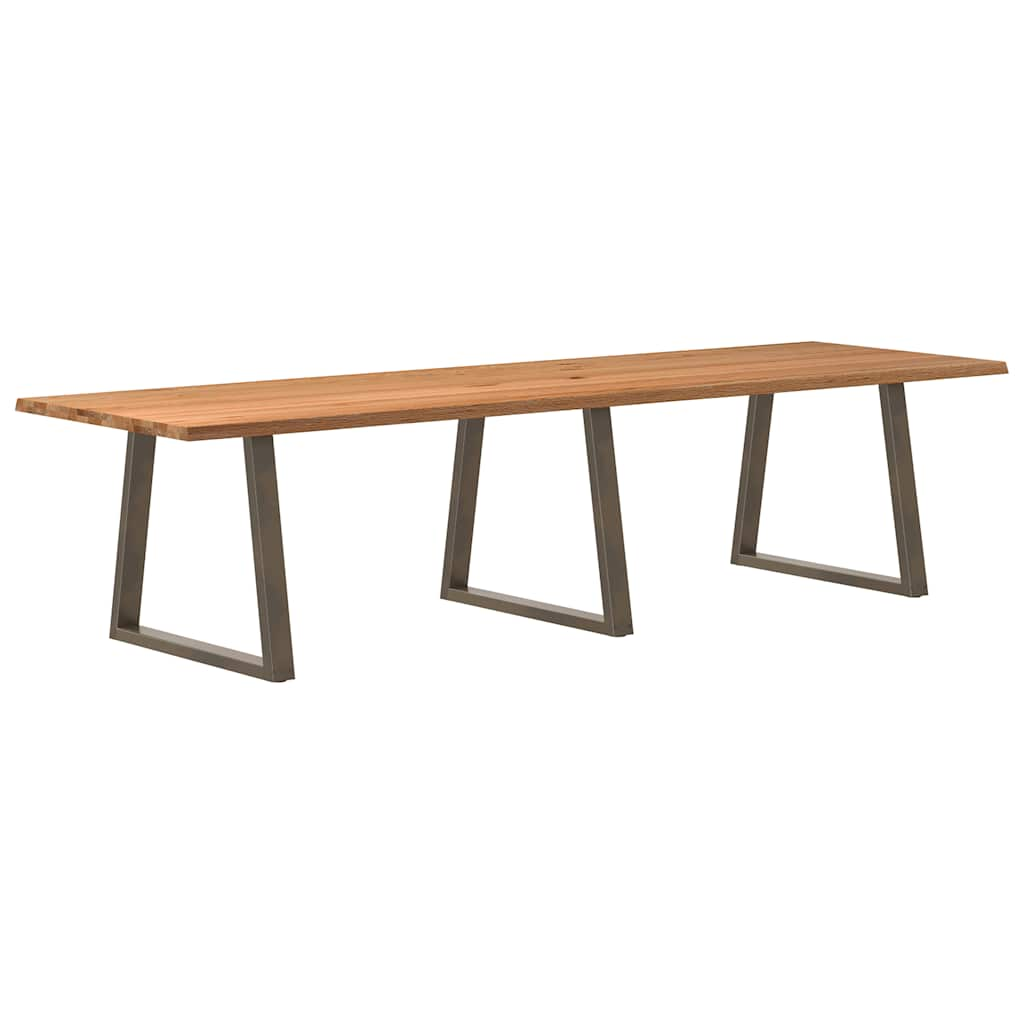 Table à manger avec bord naturel 320x100x74cm bois massif chêne