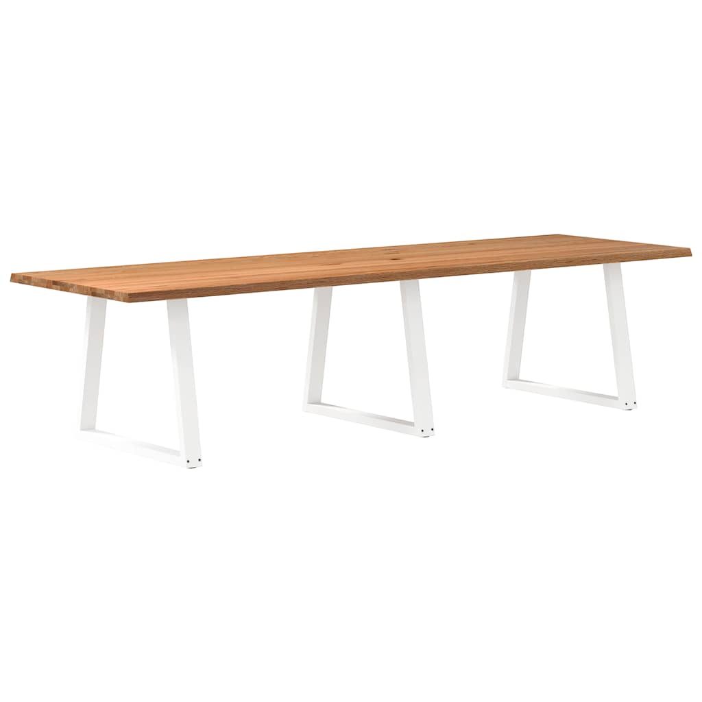 Table à manger avec bord naturel 320x100x74cm bois massif chêne