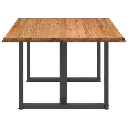 Table à manger avec bord naturel 180x100x74cm bois massif chêne