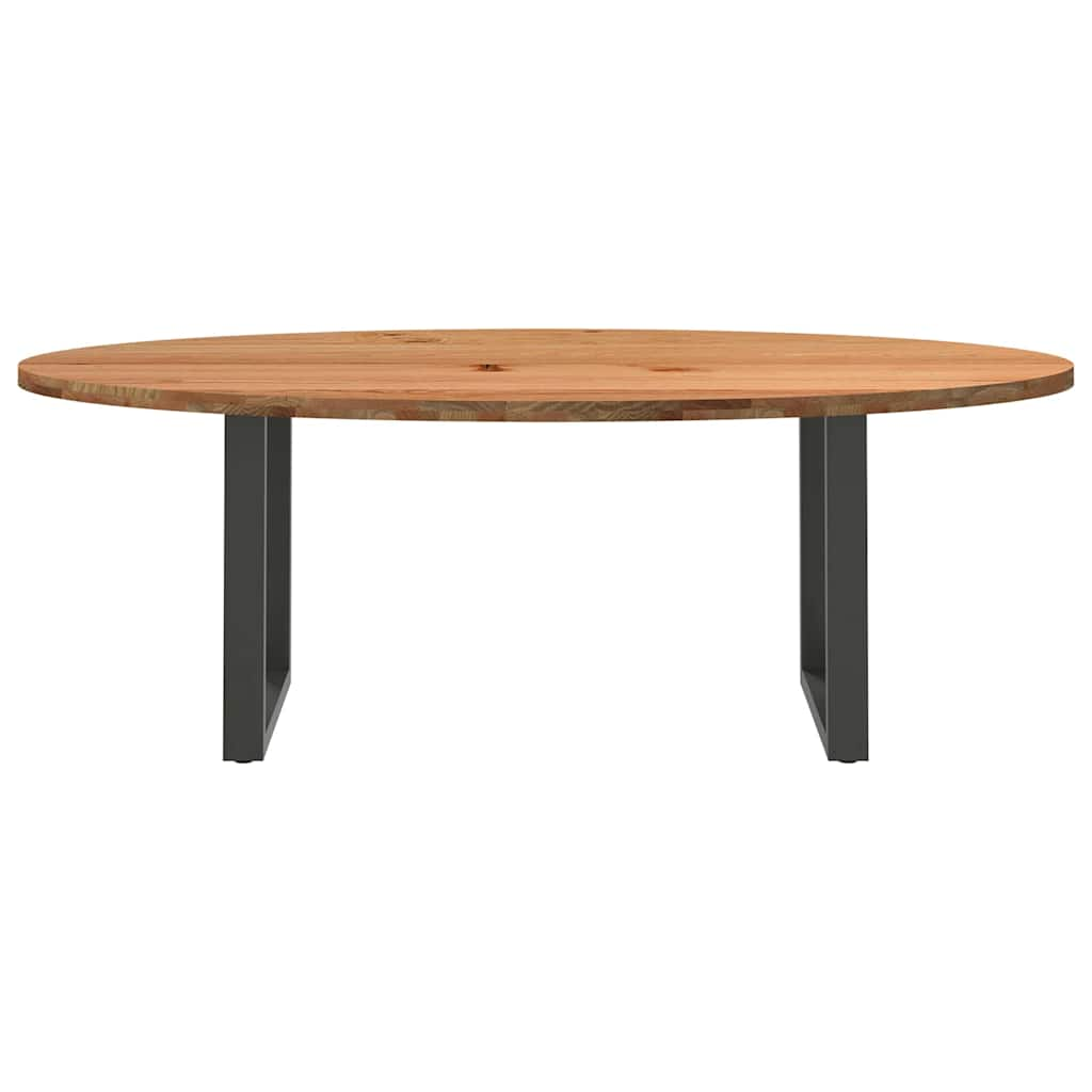 Table à manger 220x100x74 cm bois de chêne massif ovale