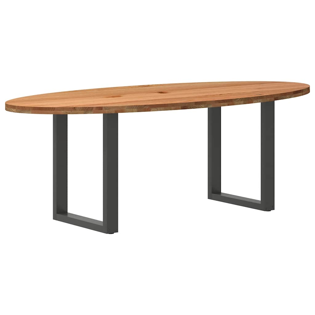 Table à manger 220x100x74 cm bois de chêne massif ovale