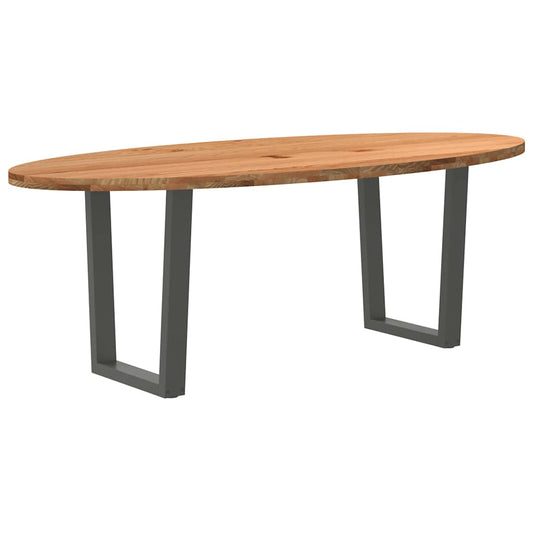 Table à manger 220x100x74 cm bois de chêne massif ovale