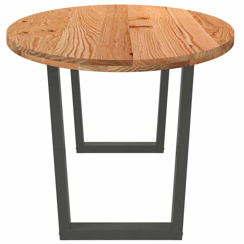 Table à manger 220x100x74 cm bois de chêne massif ovale