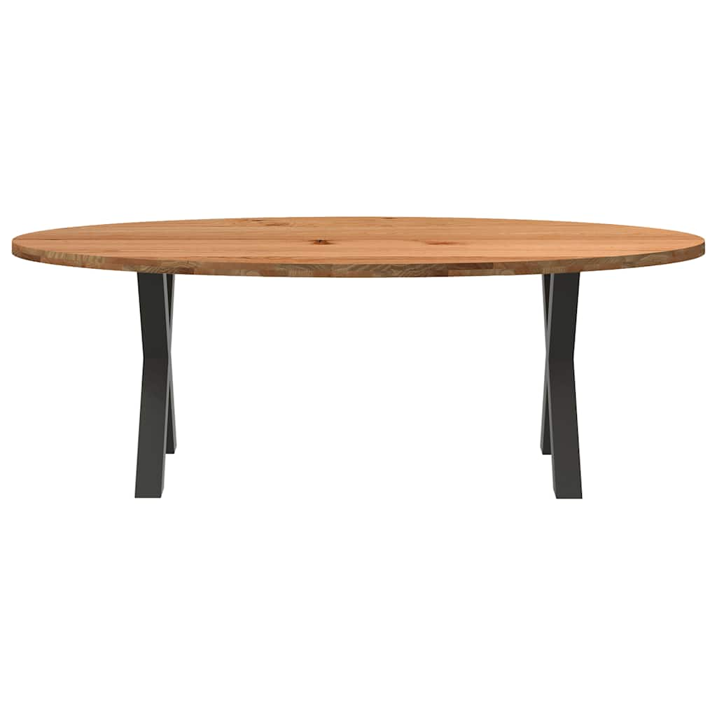 Table à manger 220x100x74 cm bois de chêne massif ovale