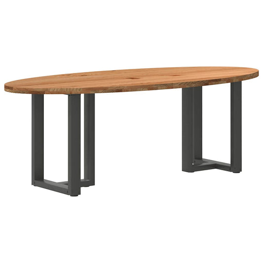 Table à manger 220x100x74 cm bois de chêne massif ovale