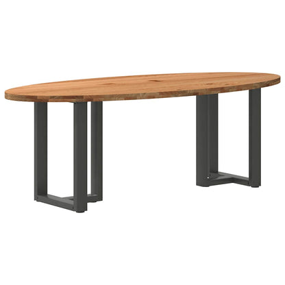 Table à manger 220x100x74 cm bois de chêne massif ovale