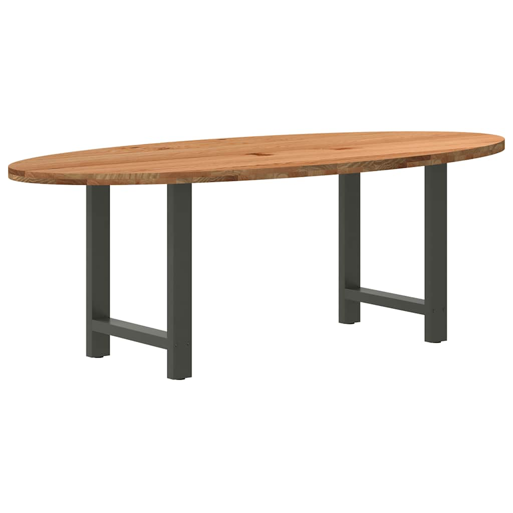 Table à manger 220x100x74 cm bois de chêne massif ovale