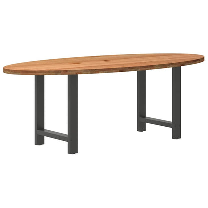 Table à manger 220x100x74 cm bois de chêne massif ovale